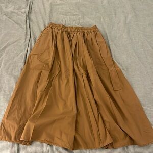 a new day caramel cotton midi skirt